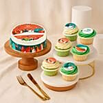 National Day Cake N Cupcakes Set