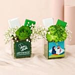 National Day Cappuccino Rose And Chocolate Boxes Set Of 2