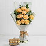 Nice Peach Roses Bouquet