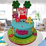 Peppa Pig Theme Cake 8 Portions Chocolate