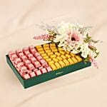 Pink And Gold Chocolates N Flower Premium Tray