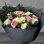 Pink And White Rose Bouquet