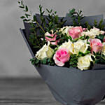 Pink And White Rose Bouquet