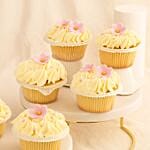 Pink Beauty Cupcake Set 6 Pieces Vanilla