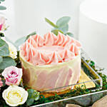 Pink Blush Flower and Cake Tray