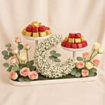 Pink Roses N Chocolate Tray