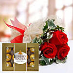Pretty Roses & Ferrero Rocher Box