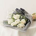 Pure White Elegance Roses Bouquet