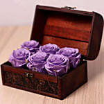 Purple Preserved Roses Treasured Box