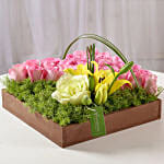 Ravishing Pink Roses Tray Arrangement