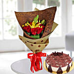 Red Roses & Tiramisu Cake 8 Portions