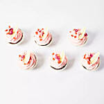 Rose Cream Cup Cakes 6 Pcs