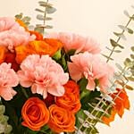 Roses N Carnations Silver Vase