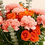 Roses N Carnations Silver Vase