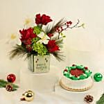 SeasonS Greetings Flower N Vanilla Cake Combo