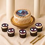 Spiderman Theme Birthday Cake N Cupcakes