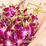 Stunning Purple Orchids Pink Flower Bouquet