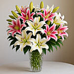 Timeless Beauty Lily Flower Crystal Vase