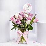 Tulip N Rose Elegant Vase For Mom