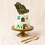 Two Tier Special National Day Cake With Topper