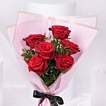 Valentines Bouquet 6 Red Roses