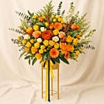 Vibrant Colorful Rose Golden Stand