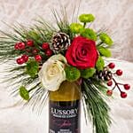 White Chardonnay Non Alcoholic With Flowers