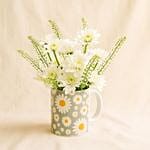 White Chrysanthemum Floral Mug