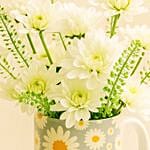 White Chrysanthemum Floral Mug