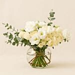 White Roses Flower Arrangement In Premium Vase
