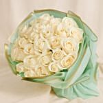 White Roses Flower Bouquet For Eid