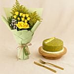 Yellow Elegance Pistachio Cake Combo