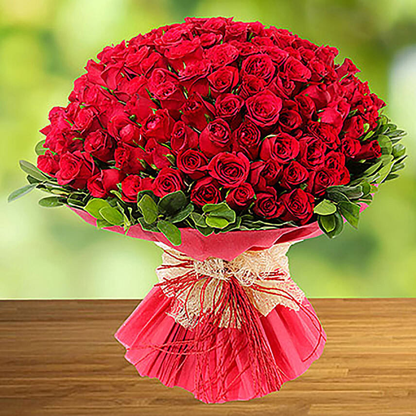 100 Red Roses Arrangement