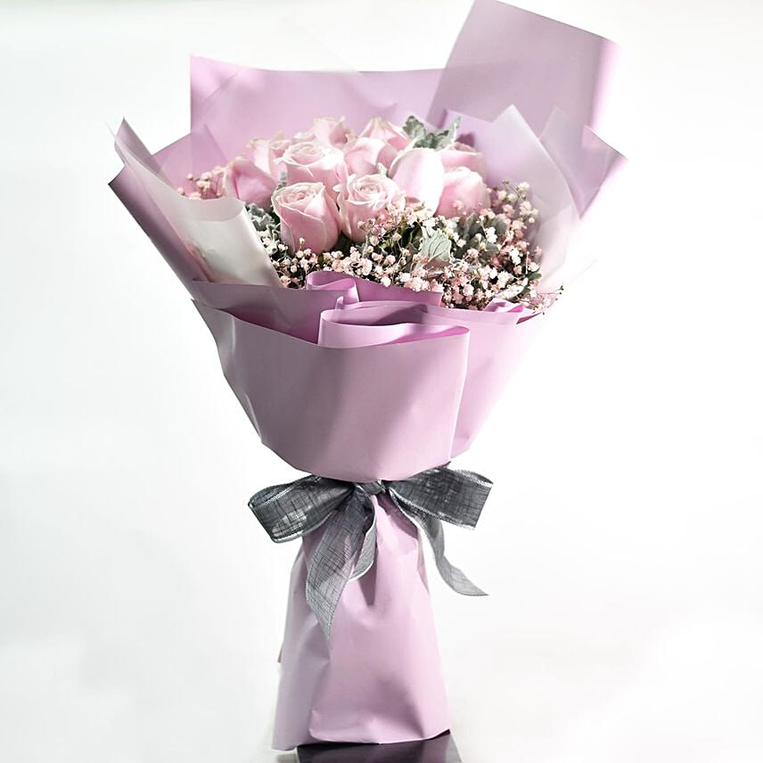 Beautiful Pink Roses Bunch