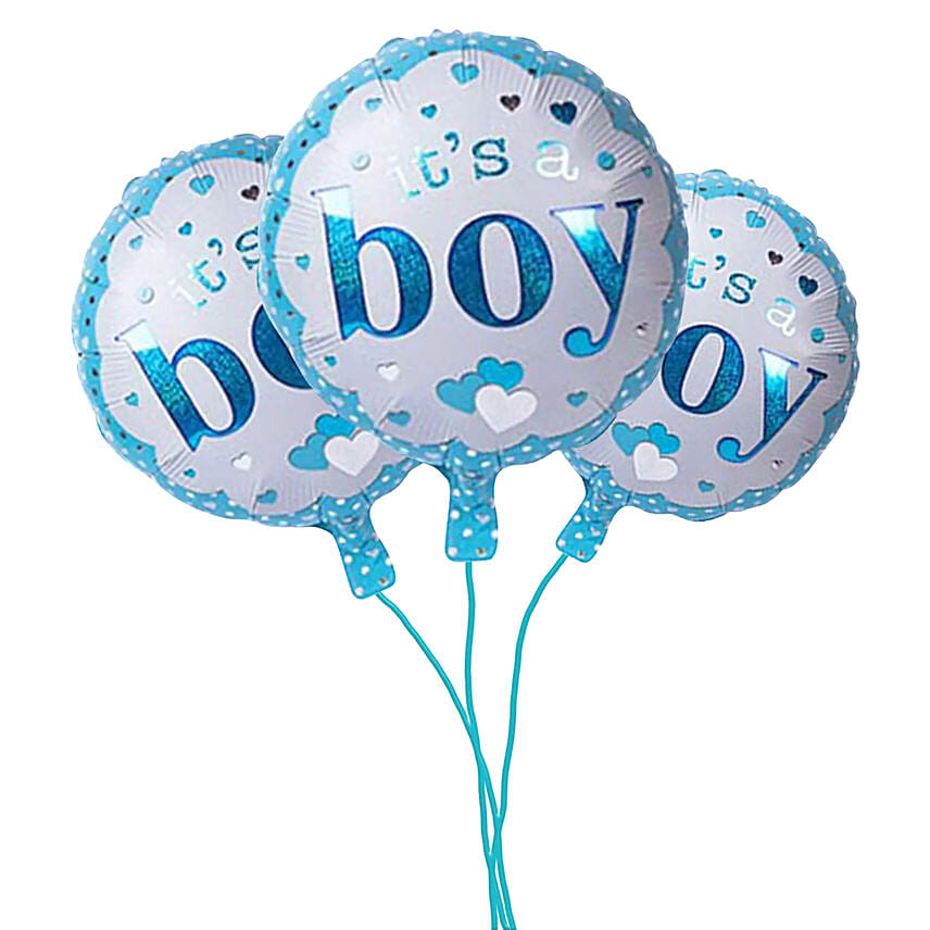 Bouquet Of 3 Its Boy Balloon