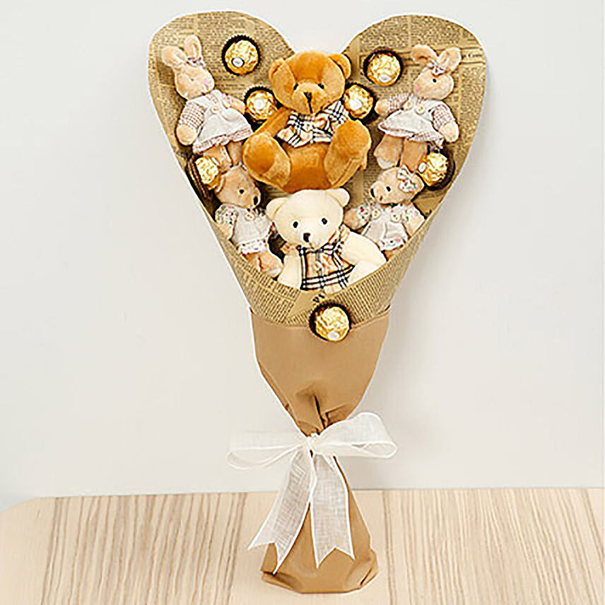 Chocolate And Teddy Bear Bouquet