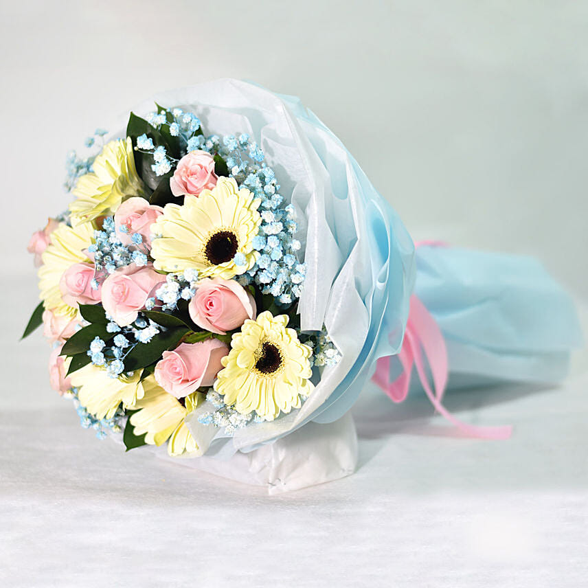 Gerberas Roses Blossom Bouquet