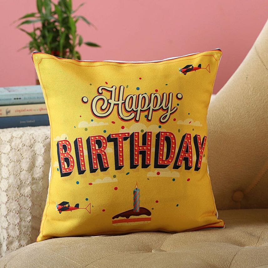 Happy Birthday Printed Cushion