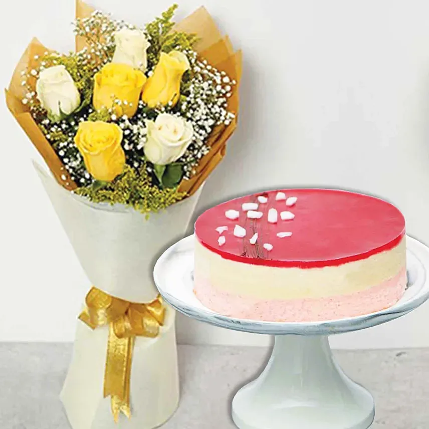 Happy Roses Posy Raspberry Lychee Rose Cake