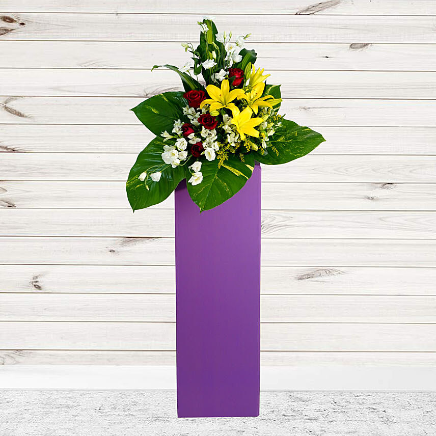 Magnificent Mixed Flowers Cardboard Stand