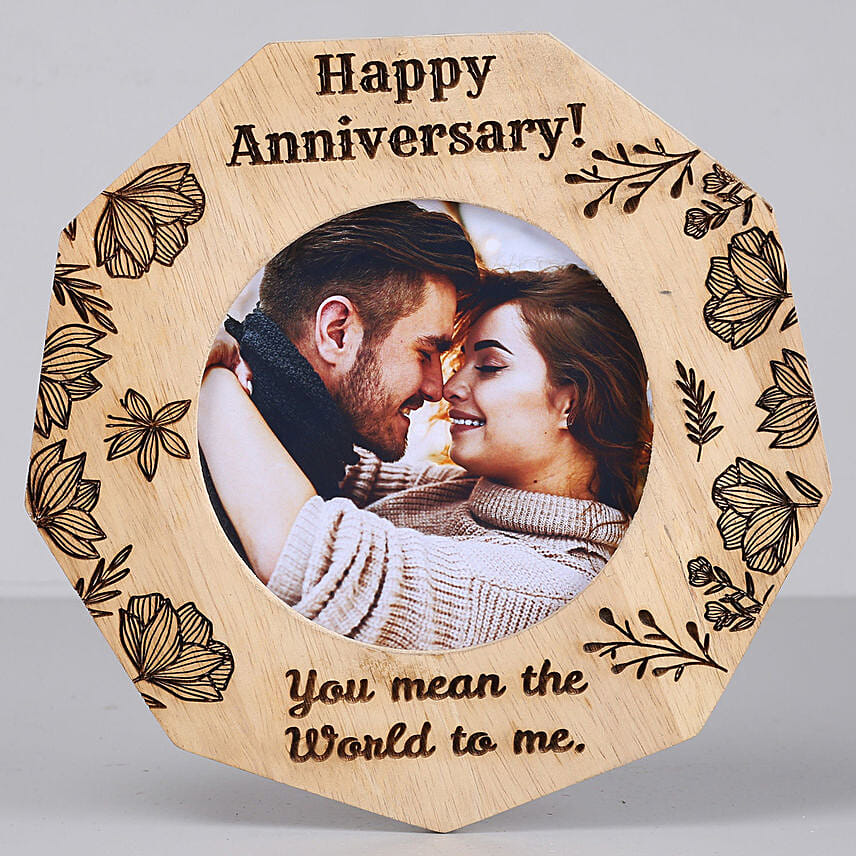 romantic anniversary one personalised wooden frame