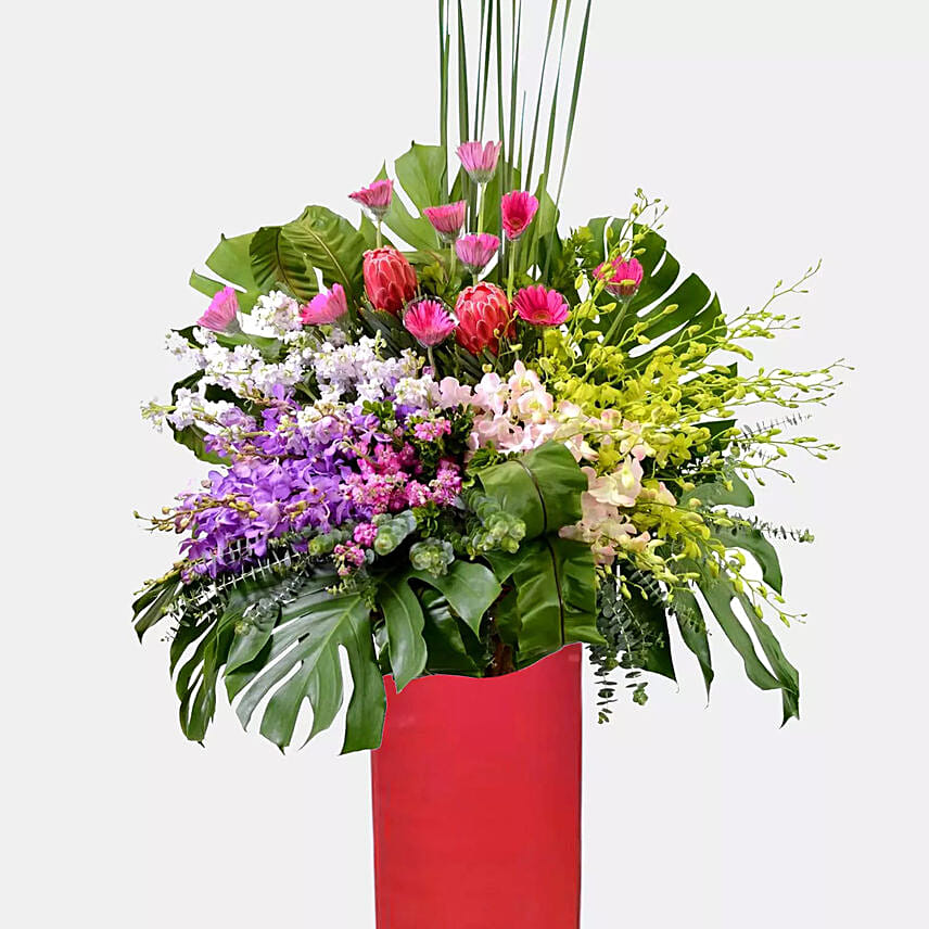 Shades Of Happy Flower Arrangement Stand