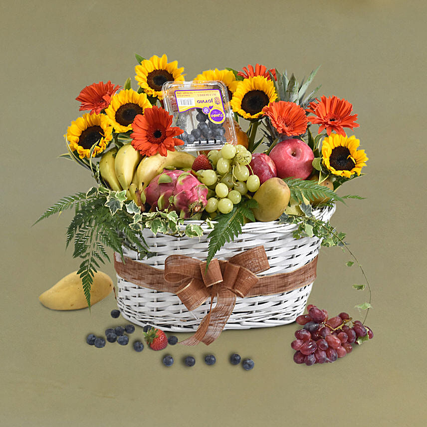 Exotic Fruits White Basket