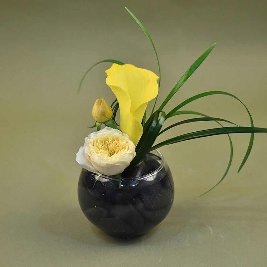 Roses & Lilies Fish Bowl Vase