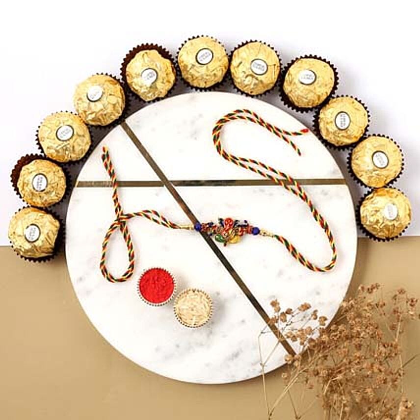 Sneh Auspicious Ganesha Rakhi & Ferrero Rocher Box