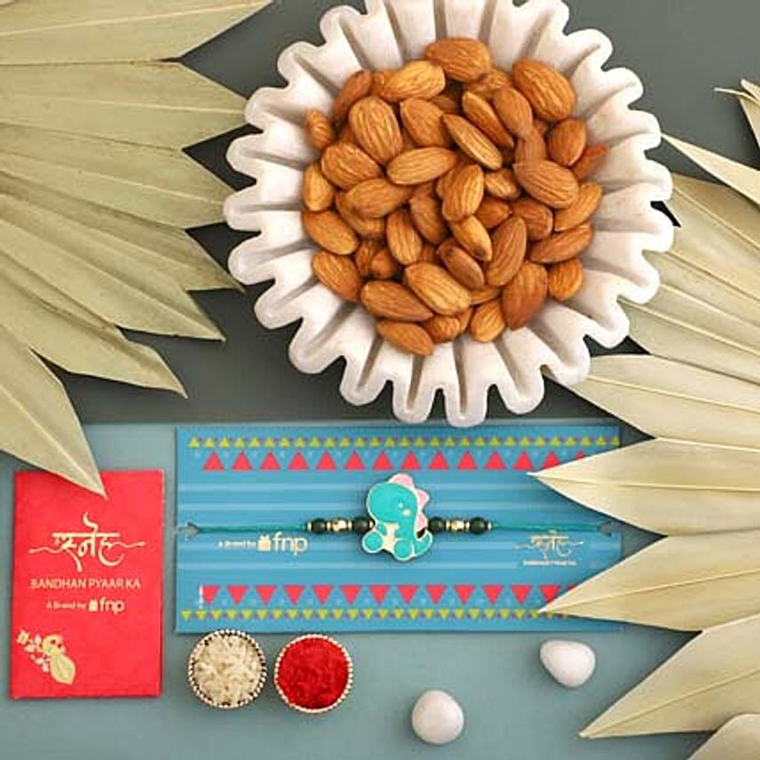 Sneh Lovely Dino Rakhi & Almonds