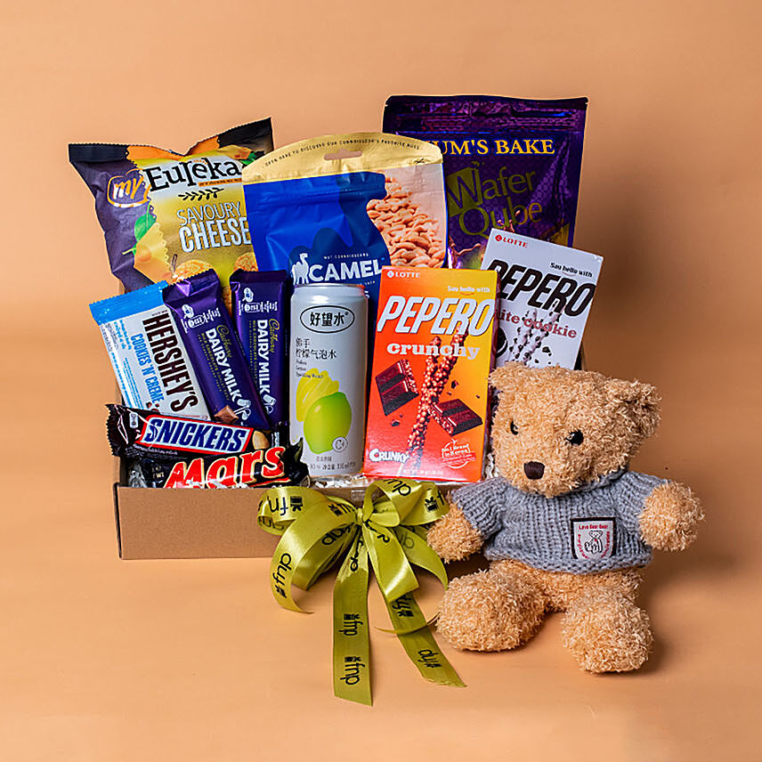 Choco Nuts Treats Gift Hamper With Teddy
