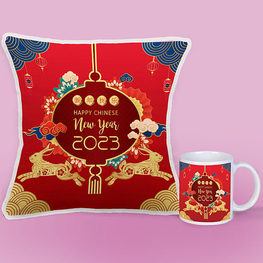 Happy Chinese New Year Printed Cushion & Mug