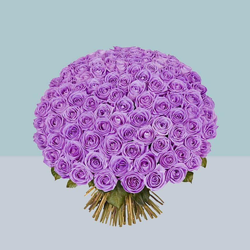 Online 99 Purple Roses Bouquet For Valentine Gift Delivery in Singapore ...