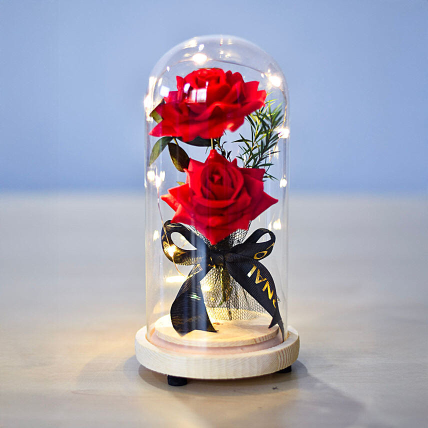 Led Red Forever Roses in Dome